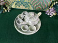 Authentic Burmese Miniature Jade Tea Set Decor