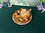 Authentic Burmese Miniature Jade Tea Set Decor