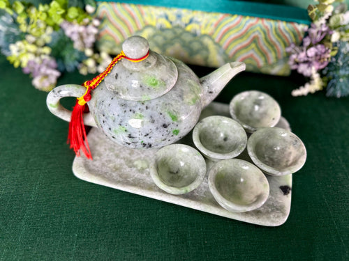 Authentic Burmese Jade Tea Set
