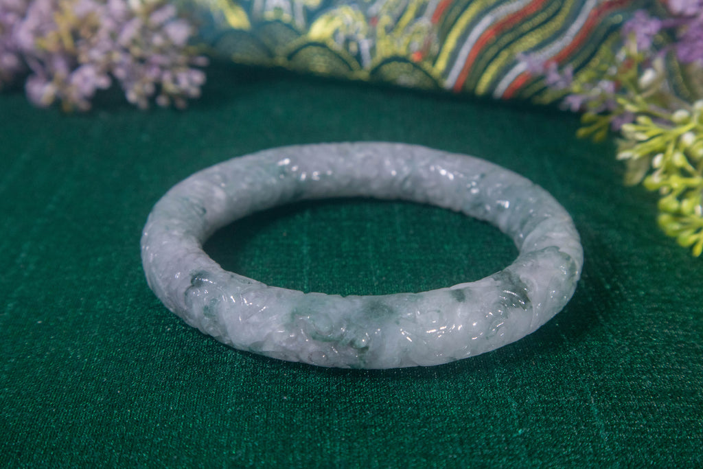 Full Carved Jade Bangle