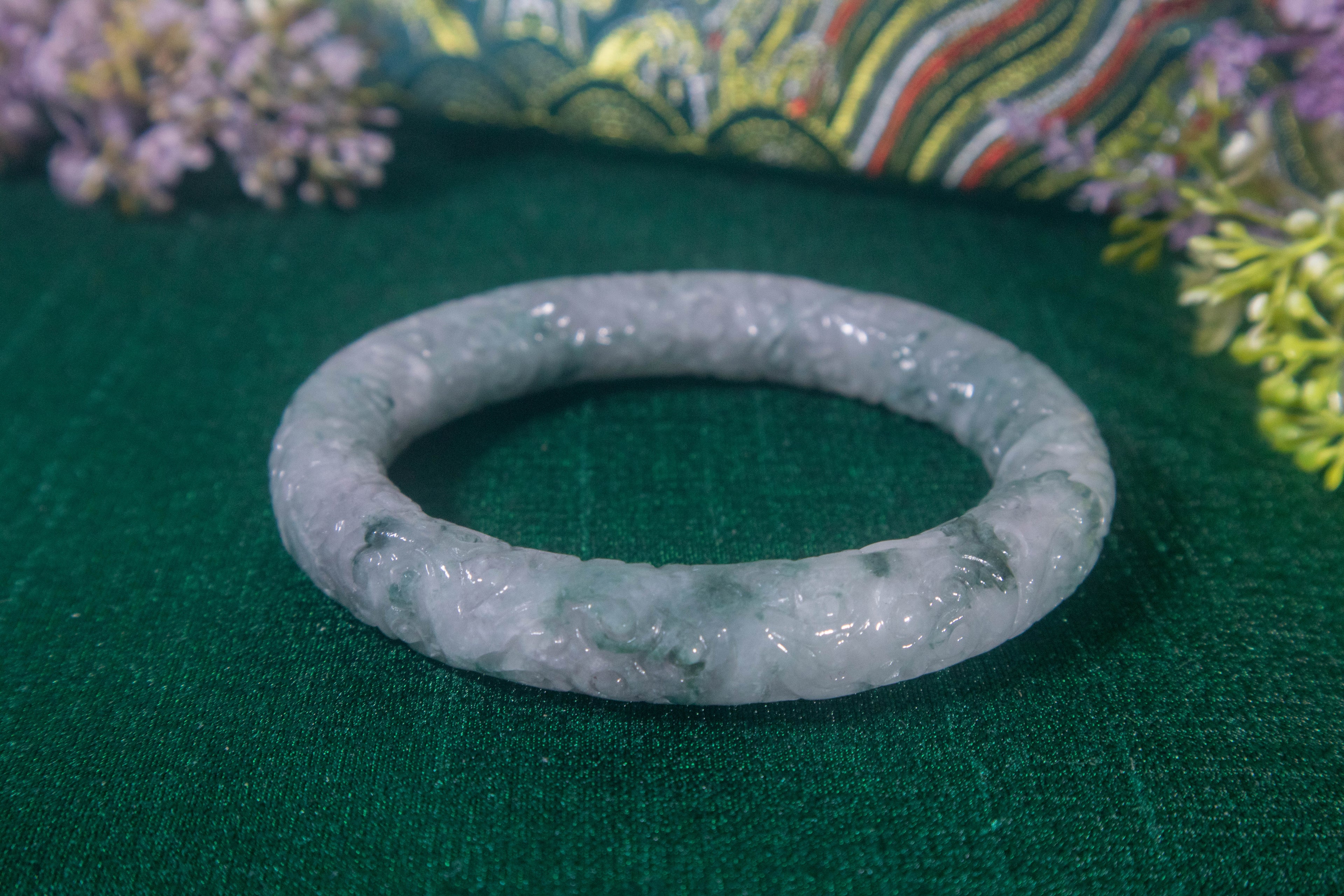 Full Carved Jade Bangle