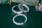 Jade White Gold Lock Bangle