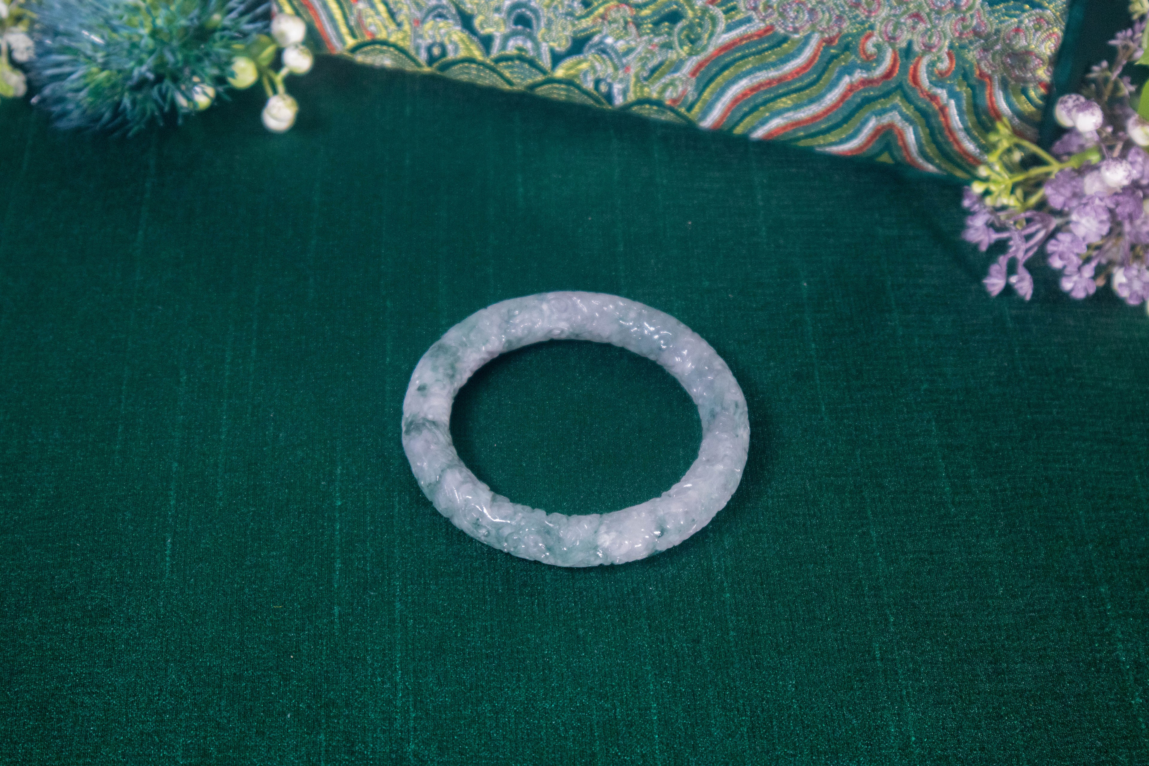 Full Carved Jade Bangle
