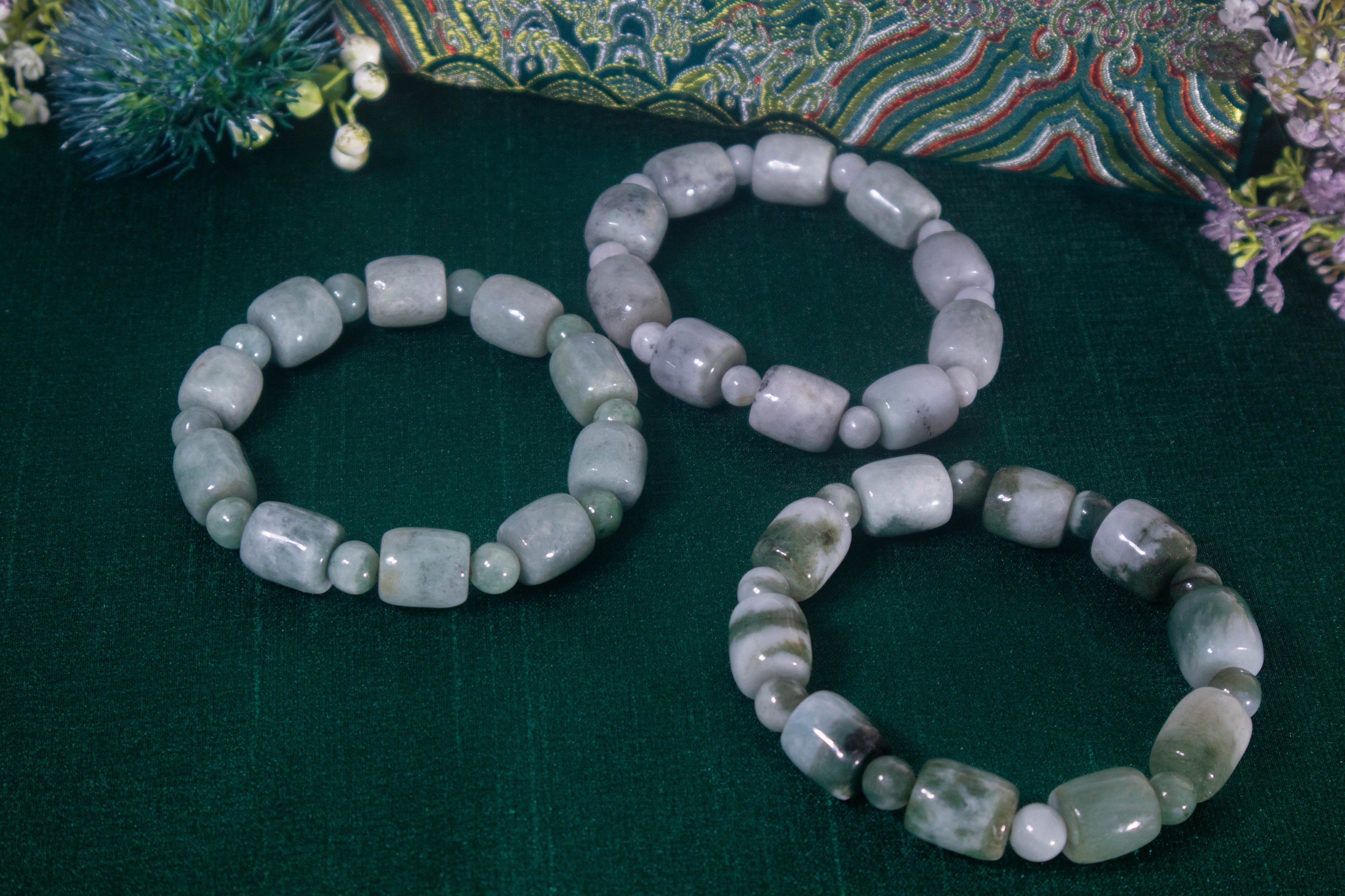 Authentic Jade Oblong Bead Bracelet