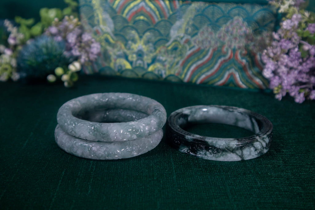 Full Carved Jade Bangle